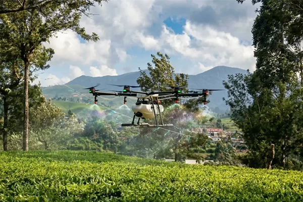 Braiin autonomous agriculture drone spraying crops to boost farming productivity and reduce pesticide use